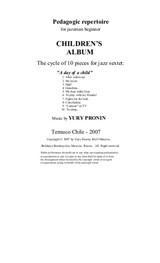 Children's Album. The Cycle of 10 Pieces. Version for Jazz-Sextet (Full Score and Parts)