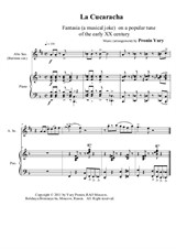 La cucaracha. Fantasia (a musical joke) on a popular tune of the early XX century. Version for Alto (or Baritone) sax & piano